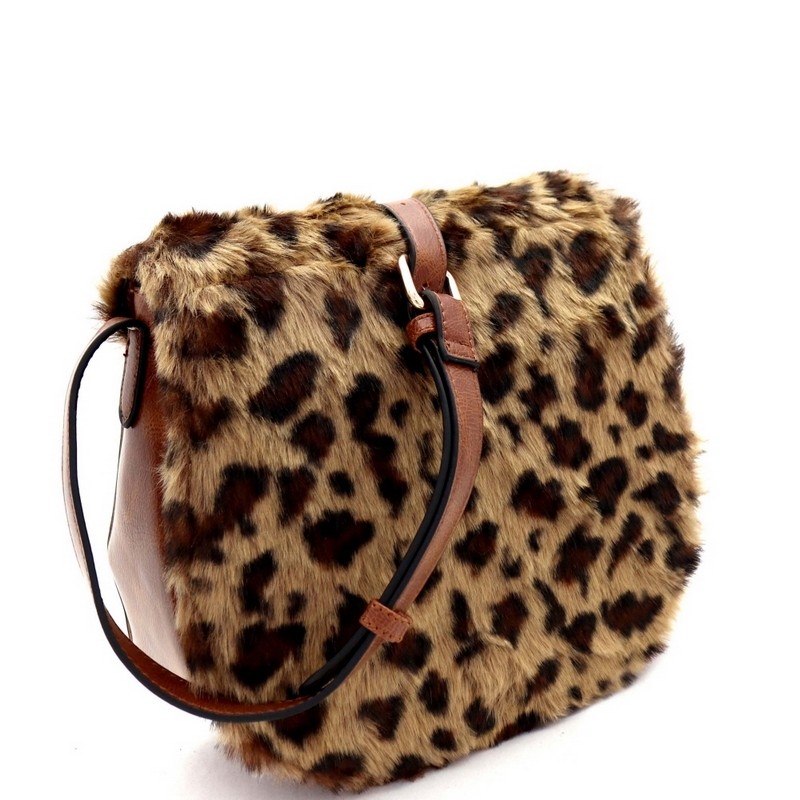 faux fur crossbody bag